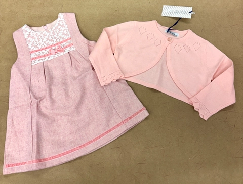 Conjunto vestido + rebeca rombos cuello