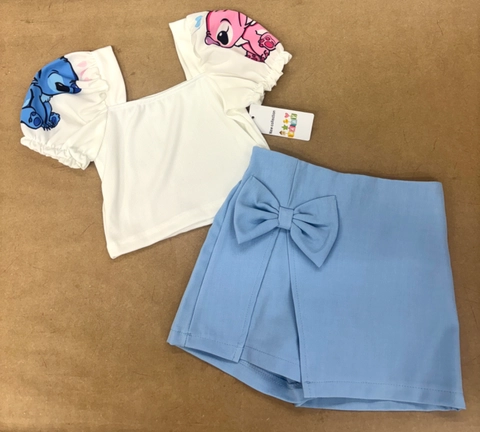 Conjunto lilo&stitch hombros falda/pantalon