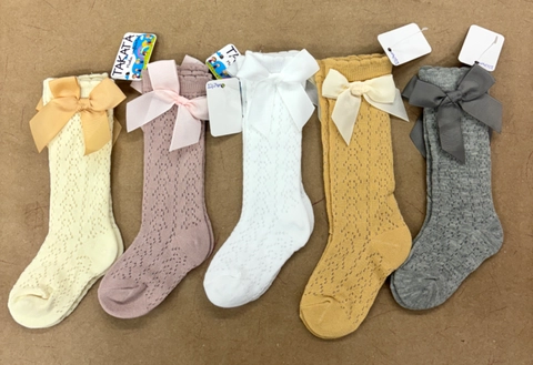 Calcetin alto colores  unisex estilo calado