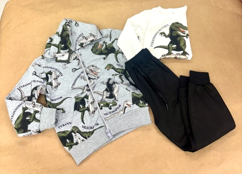 Chandal 3 puezas dinos con patinetes