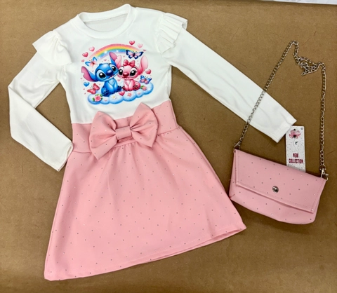Vestido lilo&stitch con bolso y brillo
