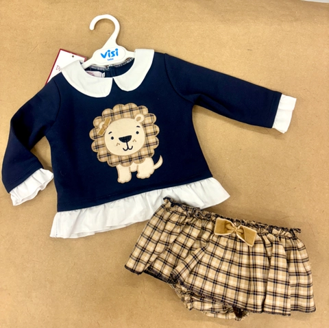 Conjunto leoncita cuadritos
