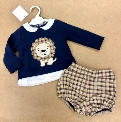 Conjunto leoncito cuadritos