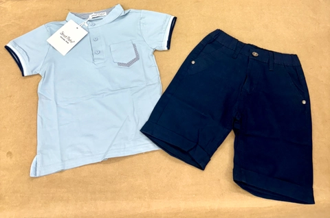 Conjunto tipo polo efecto doble bolsillo