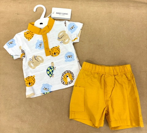 Conjunto animalitos bermuda tela