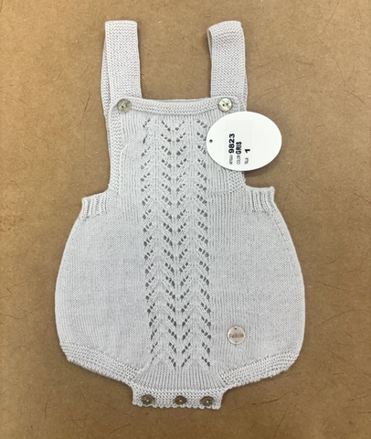 Pelele hilo caladito unisex gris clarito