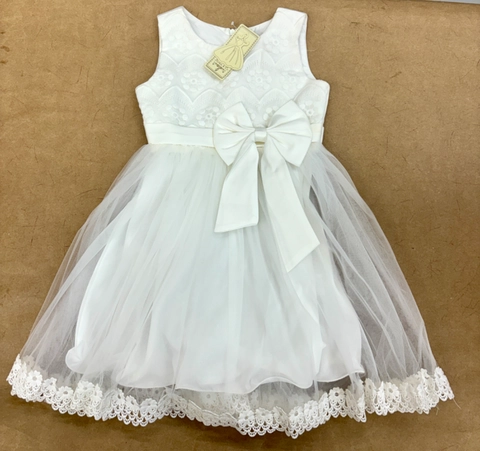 Vestido princesa lazo flores pecho y bajo