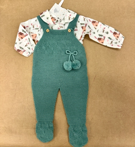 Conjunto  unisex peto punto y camisa casitas T