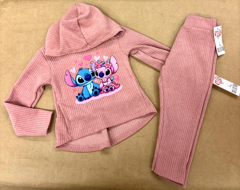 Conjunto rosa maquillaje textura stitch