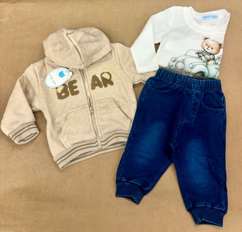 Conjunto 3 piezas estilo vaquerito osito bear