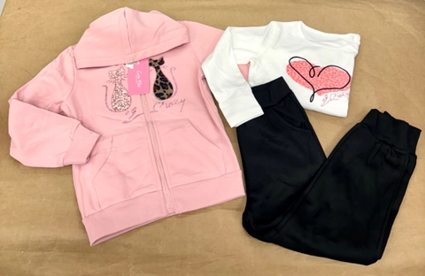 Chandal 3 piezas brillo gatos