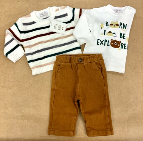 Conjunto 3 piezas jersey lineas colores