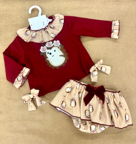 Conjunto bba erizo burdeos