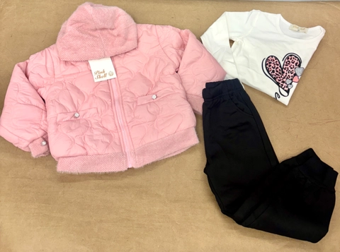 Conjunto 3 piezas con cazadora polar detalles bomber