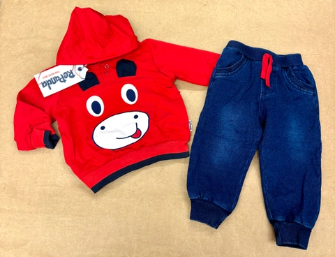 Conjunto carita con tipo vaquero elastico